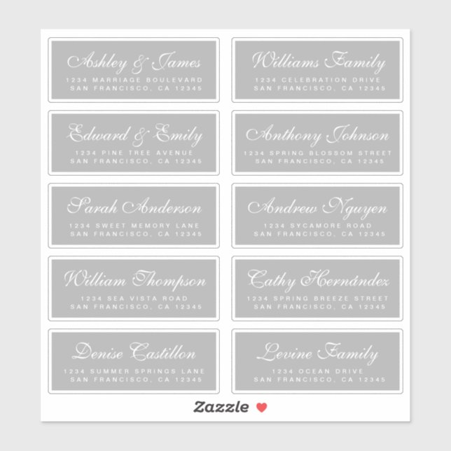 Chic Calligraphy Wedding Guest Address Labels (Sheet)