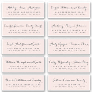 Chic Calligraphy Wedding Guest Address Labels