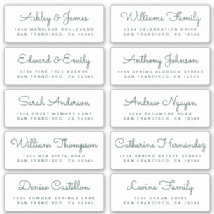 Chic Calligraphy Wedding Guest Address Labels