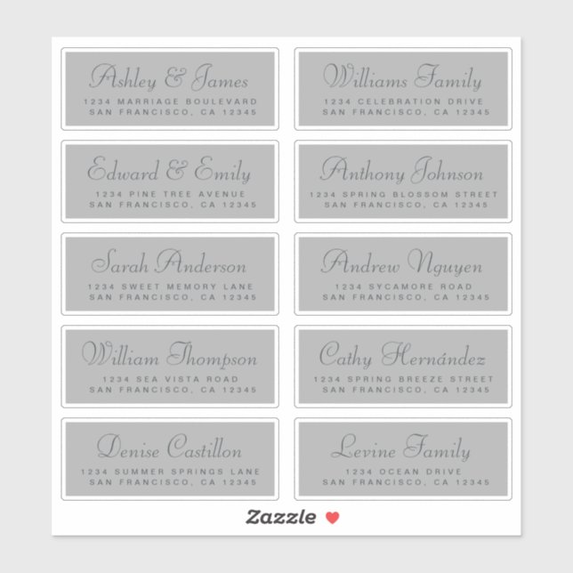 Chic Calligraphy Wedding Guest Address Labels (Sheet)