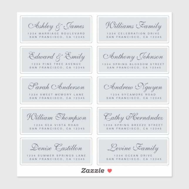 Chic Calligraphy Wedding Guest Address Labels (Sheet)