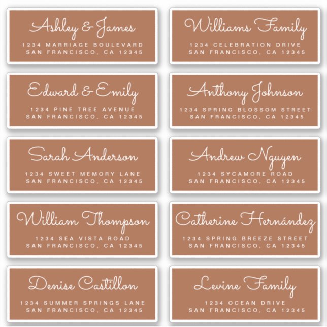 Chic Calligraphy Wedding Guest Address Labels (Front)