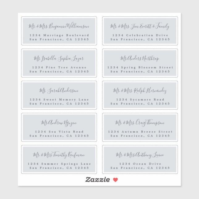 Chic Calligraphy Wedding Guest Address Labels (Sheet)