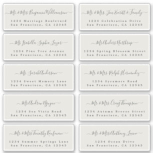 Chic Calligraphy Wedding Guest Address Labels