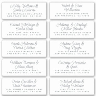 Chic Calligraphy Wedding Guest Address Labels