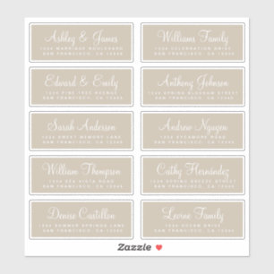 Chic Calligraphy Wedding Guest Address Labels