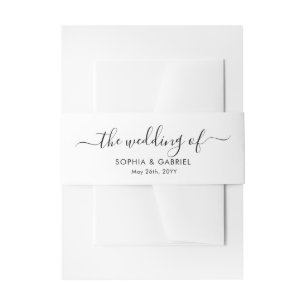 Chic Calligraphy Wedding Invitation Invitation  Belly Band