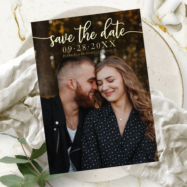 Chic Calligraphy Wedding Save The Date (Creator Uploaded)