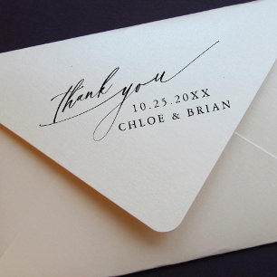 Chic Calligraphy Wedding Thank You  Self-inking Stamp