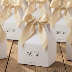 Chic CalligraphyMonogram Wedding Guest Favour Boxe Box