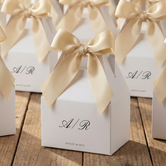 Chic CalligraphyMonogram Wedding Guest Favour Boxe Box (Creator Uploaded)