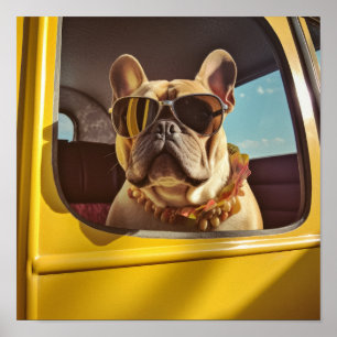 Chic Canine Elegance: Stylish French Bulldog Poste Poster
