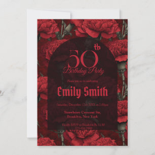 Chic Carnation Accent Spring Birthday Invitation