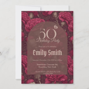 Chic Carnation Themed Girl’S Birthday Invitation