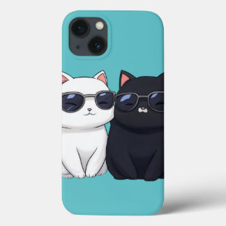 Chic Cat Duo iPhone 13 Case