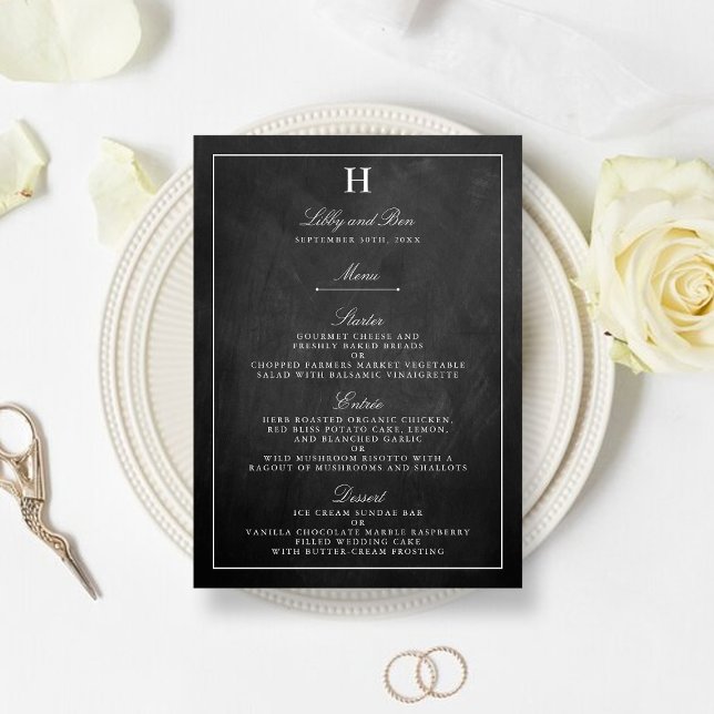 Chic Chalkboard Wedding Menu Template (Creator Uploaded)