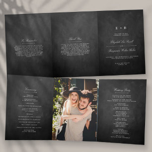 Chic Chalkboard Wedding Tri-Fold Programme