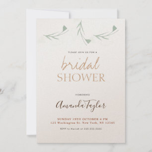 Chic Champagne Colour Minimalist Bridal Shower Invitation