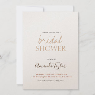 Chic Champagne Colour Minimalist Bridal Shower Invitation