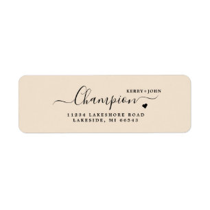 Chic Champagne Colour Wedding Return Address Label