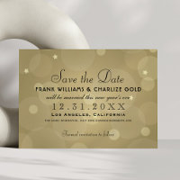 Chic Champagne Gold Bubble Stars Wedding