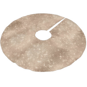Chic Champagne Gold Sparkle Glitz Brushed Polyester Tree Skirt