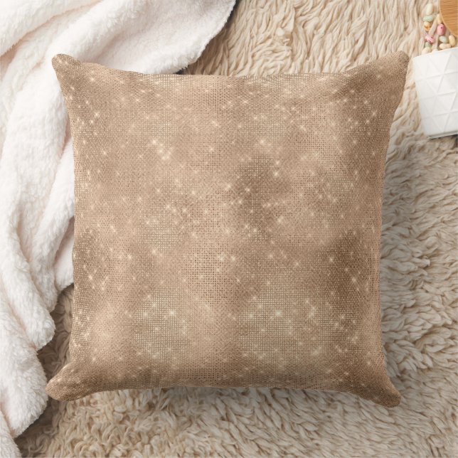 Chic Champagne Gold Sparkle Glitz  Cushion (Blanket)