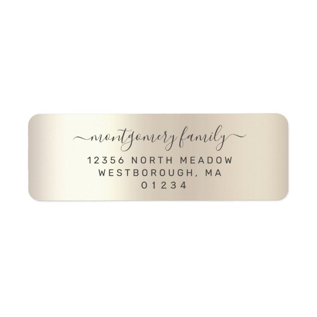 Chic Champagne Metallic Family Return Address Label (Front)