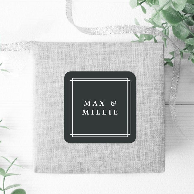 Chic Charcoal | Boutique Square Sticker (Creator Uploaded)