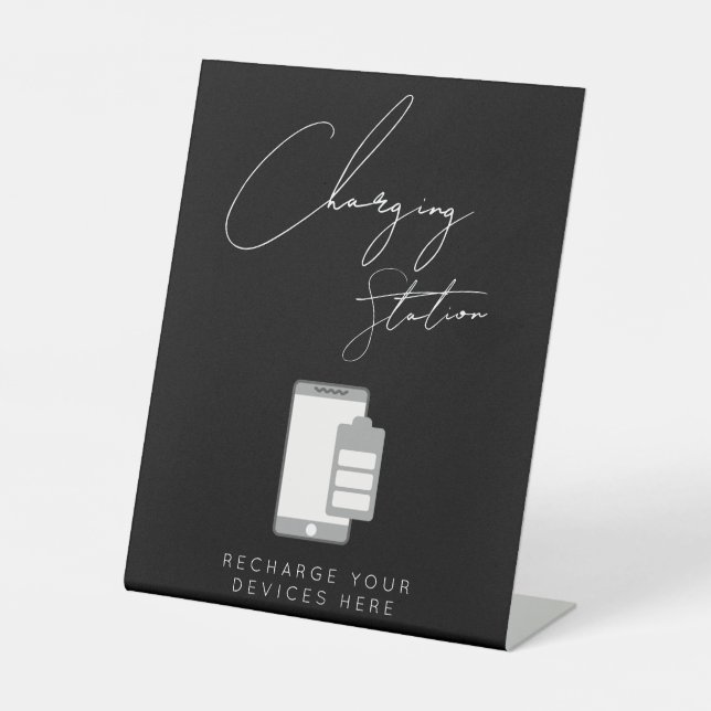 Chic charging station wedding sign (Front)