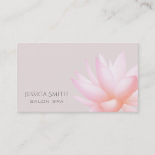 Chic charming pale pink watercolor lotus flower business card