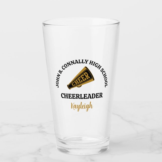 Chic Cheerleading Personalised Cheer Team Glass (Front)