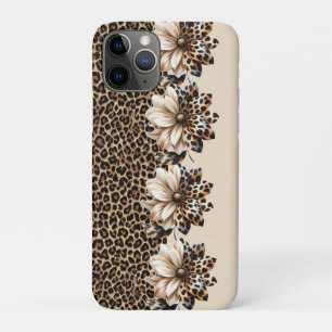 Chic Cheetah Animal Print & Flowers iPhone 11 Pro Case