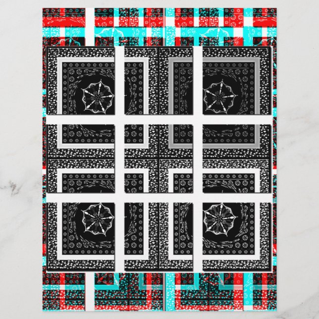 Chic Chequered Black, White & Red Graphics Design (Front)