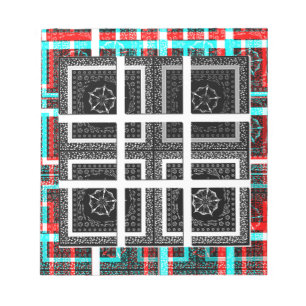 Chic Chequered Black, White & Red Graphics Design Notepad
