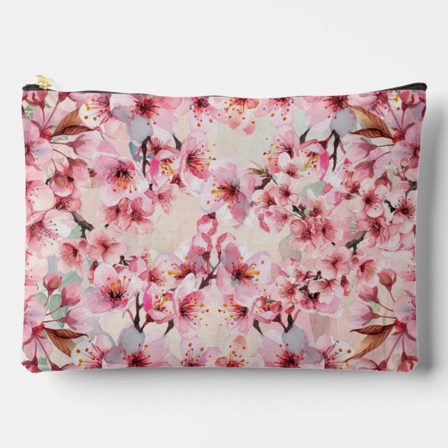 Chic Cherry Blossoms Make-Up Bag (Front)