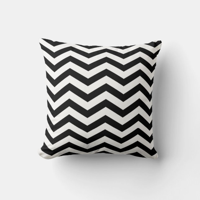 Chic Chevron | black and white Cushion (Front)