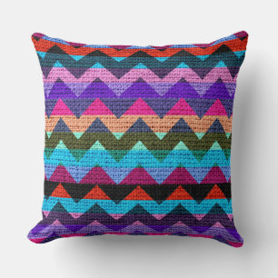 Chic Chevron Burlap Rustic #38 Cushion