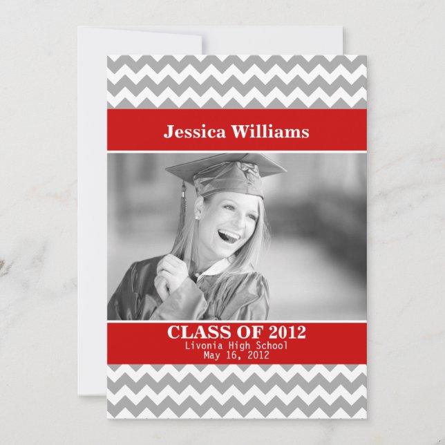 Chic Chevron Graduation Invitation (Front)