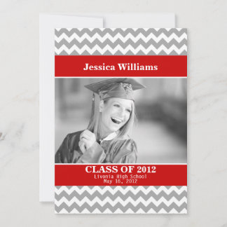 Chic Chevron Graduation Invitation