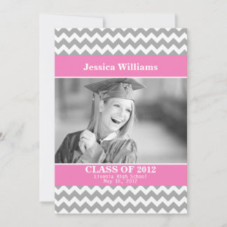 Chic Chevron Graduation Invitation