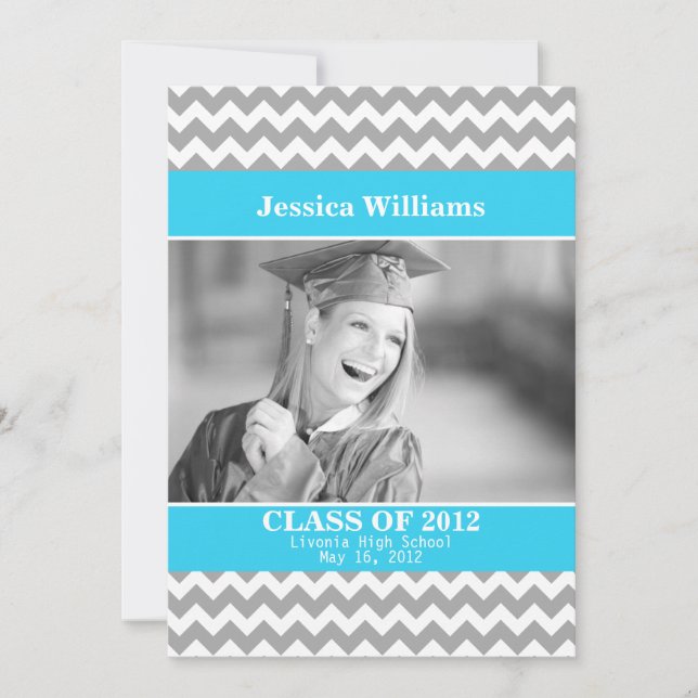Chic Chevron Graduation Invitation (Front)