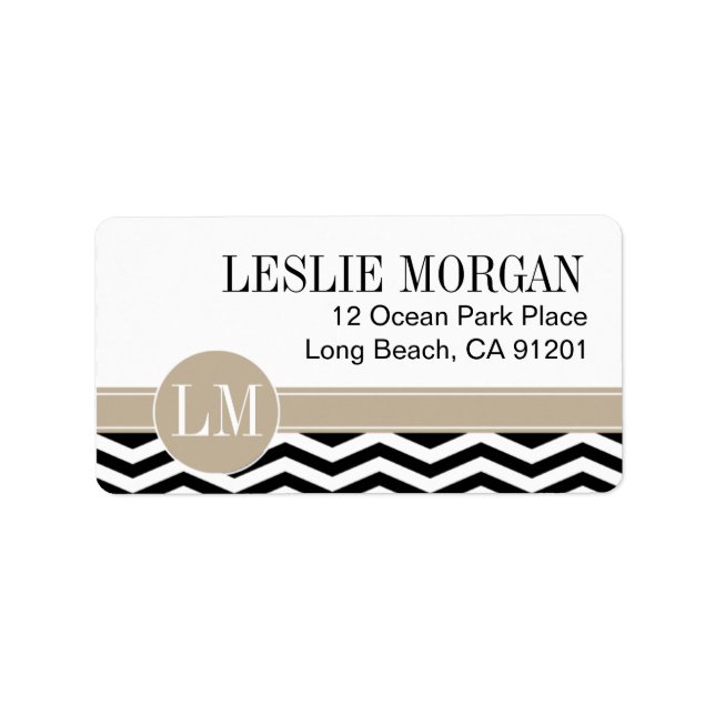 Chic Chevron Monogram | black Label (Front)