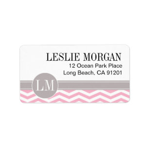 Chic Chevron Monogram   pink Label