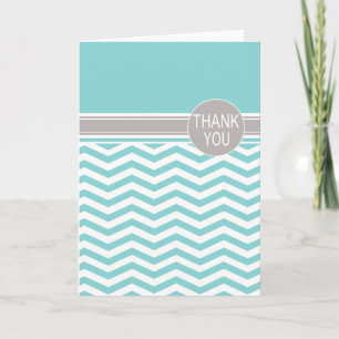 Chic Chevron Monogram   teal Thank You