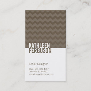 Chic chevron pattern ash grey two tone stylish business card