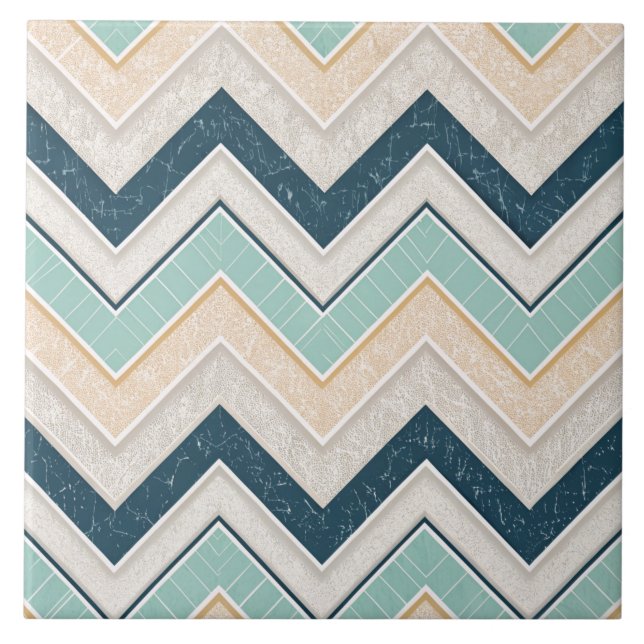 Chic Chevron Pattern Decorative 6" Square Ceramic Tile (Front)