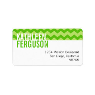 Chic chevron pattern green custom return address label