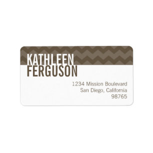 Chic chevron pattern grey custom return address label