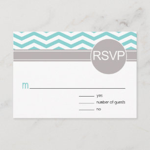 Chic Chevron RSVP teal Card